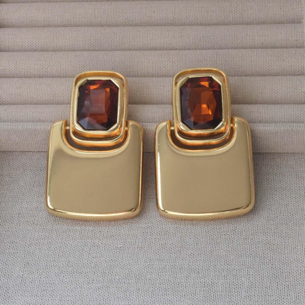 

New Luxury Glossy Metal Geometric Earrings Vintage Elegant Women s Accessory Gift Modern European Style Fashion Jewelry