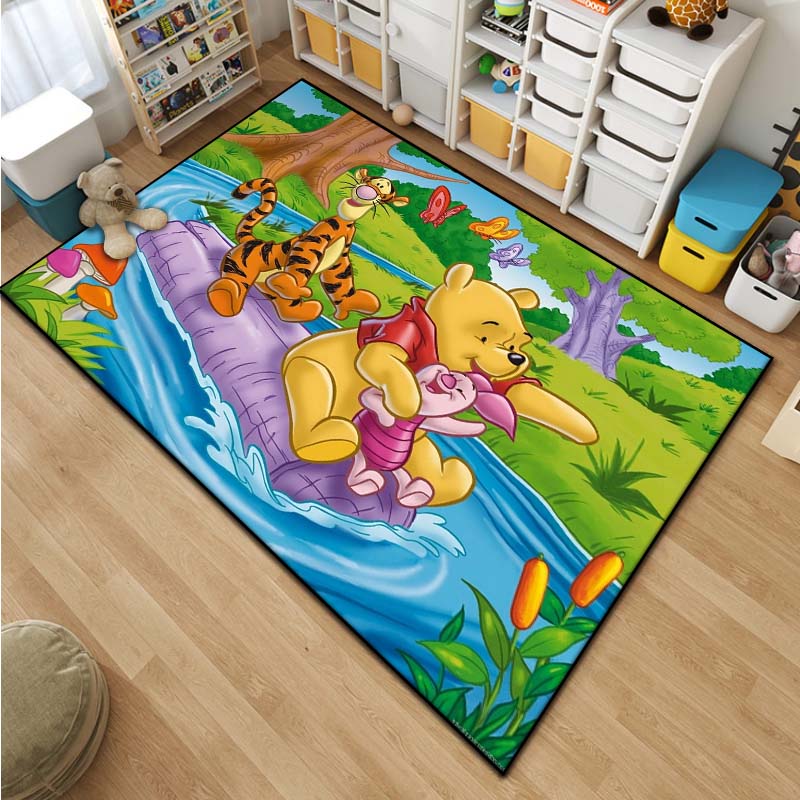 Cartoon Winnie Pooh Tigger Too Pattern Living Room Bedroom Carpet Bedside Bathroom Floor Mat Kid's Room Play Mats Non-slip Mat