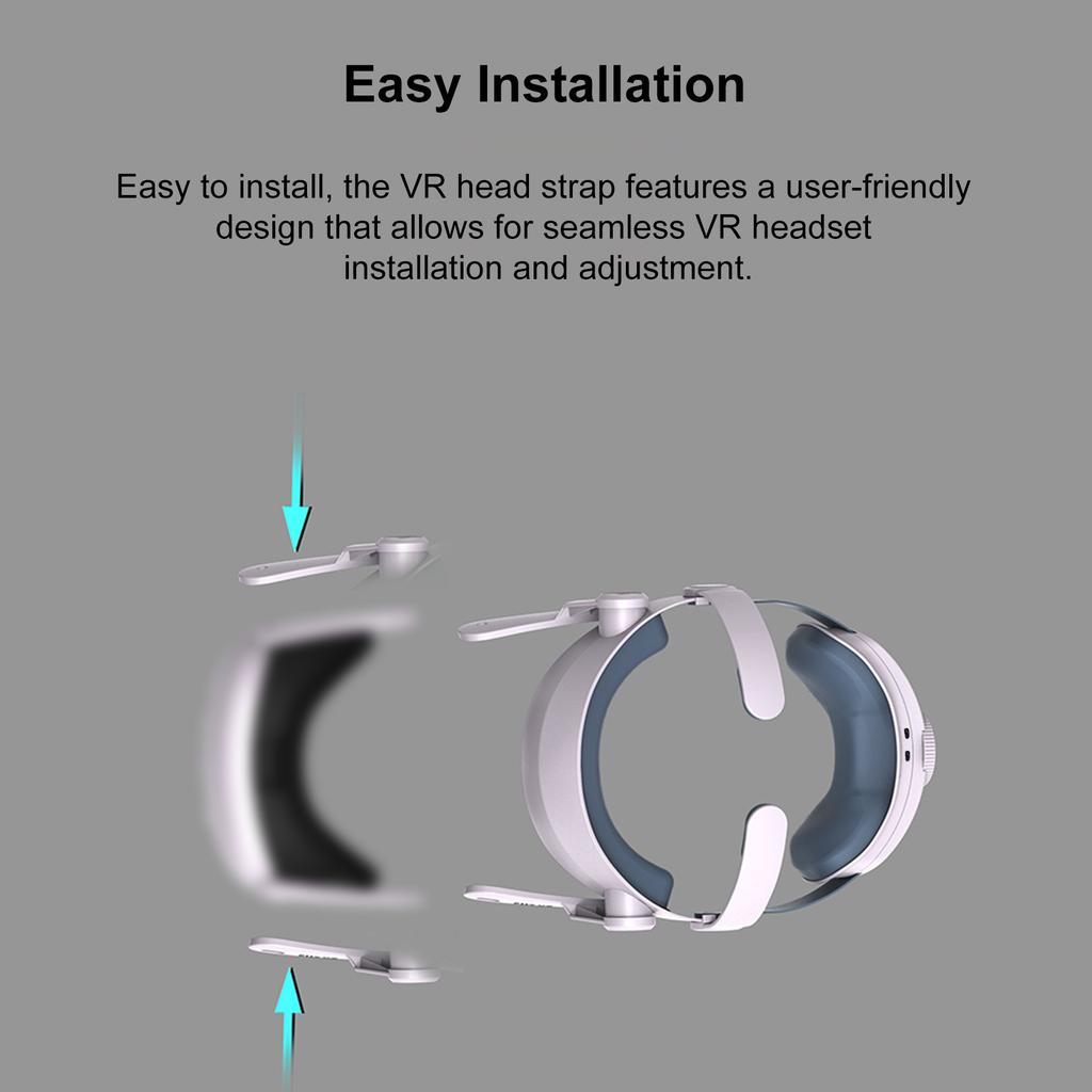 Наголовний ремінь, сумісний із гарнітурою Meta Quest3 VR, 5000 мАг, перезаряджається, обертається на 360 градусів, регулюється