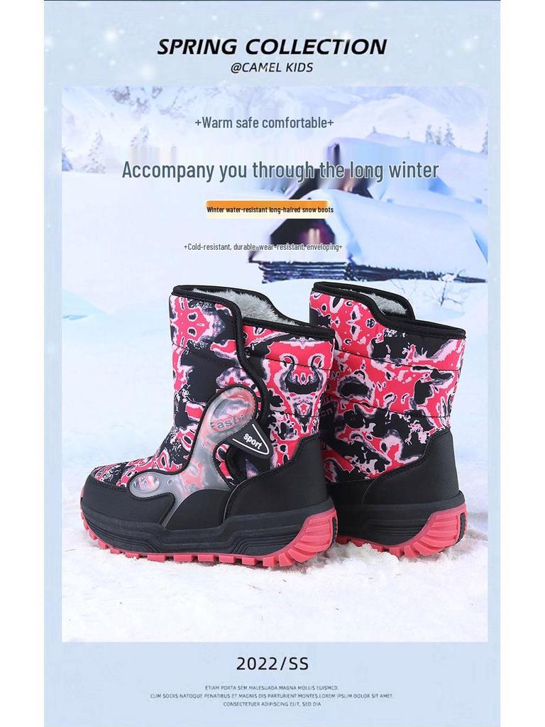 Kinder Winter Schneestiefel - Warm, Samtgefüttert für Jungen, Größen für Mittel- und Großkinder