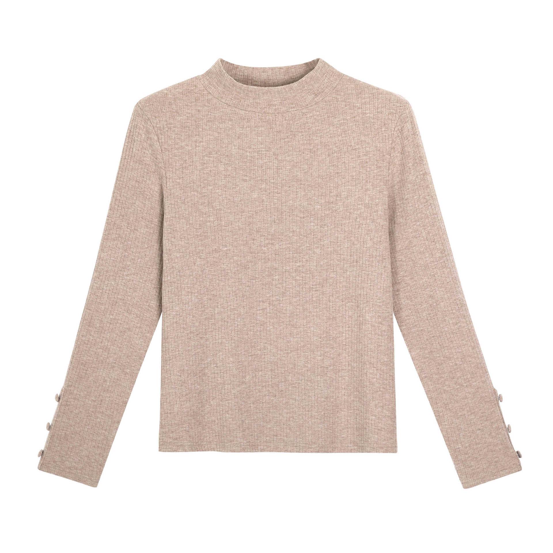 

Весенний трикотажный топ большого размера для женщин, стройнящий, с полувысоким воротом и застежками-лягушками - Стиль 65099 3XL (160-180 lbs)