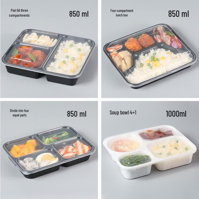 Disposable Square Multi-Compartment Meal Boxes