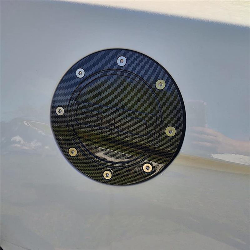 Trim Accessories Gas Cap Fuel Filler Door Cover For Car For Ford Mustang 2015- Gas Tank Cover Carbon Fiber