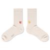SNOOZY Lovehate Embroidered Socks (Beige)