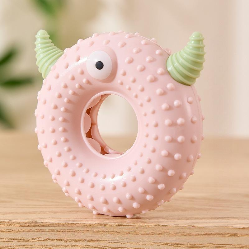 Dog Molar Toy Food Grade Silicone TPR Cute Little Monster Dog Tooth Cleaning Interactive Bite Resistant Sound Toy Pet Supplies