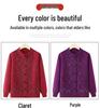 Round Neck Knitted Cardigan for Middle-Aged and Elderly Women - Grandma Style Sweater for Spring and Autumn