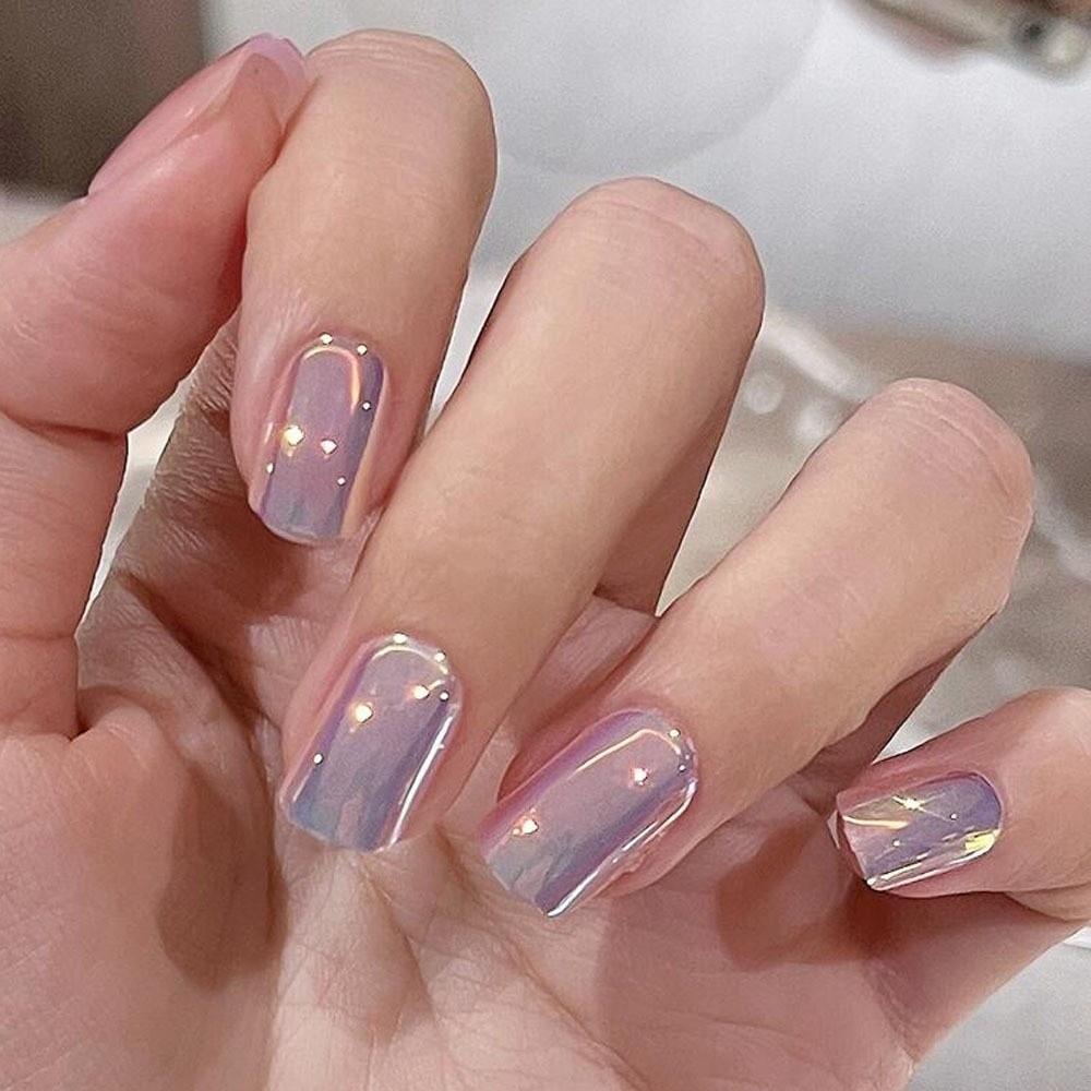 Iridescent Nail Foil Decals Mermaid Nail Decals Fashion Transfer Paper  Nail Decoration