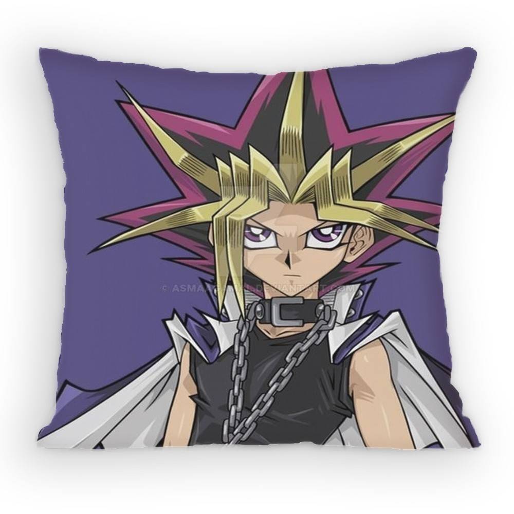 Anime YYu Gi Oh Yugi and Atem Pillow Case Antidustmite Pillowcase Invisible zipper silky short plush Sofa cushion cover