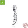 26 Letter Charm 925 Sterling Silver Pendant Korean Fashion Beaded Bracelet Silver Jewelry Accessories