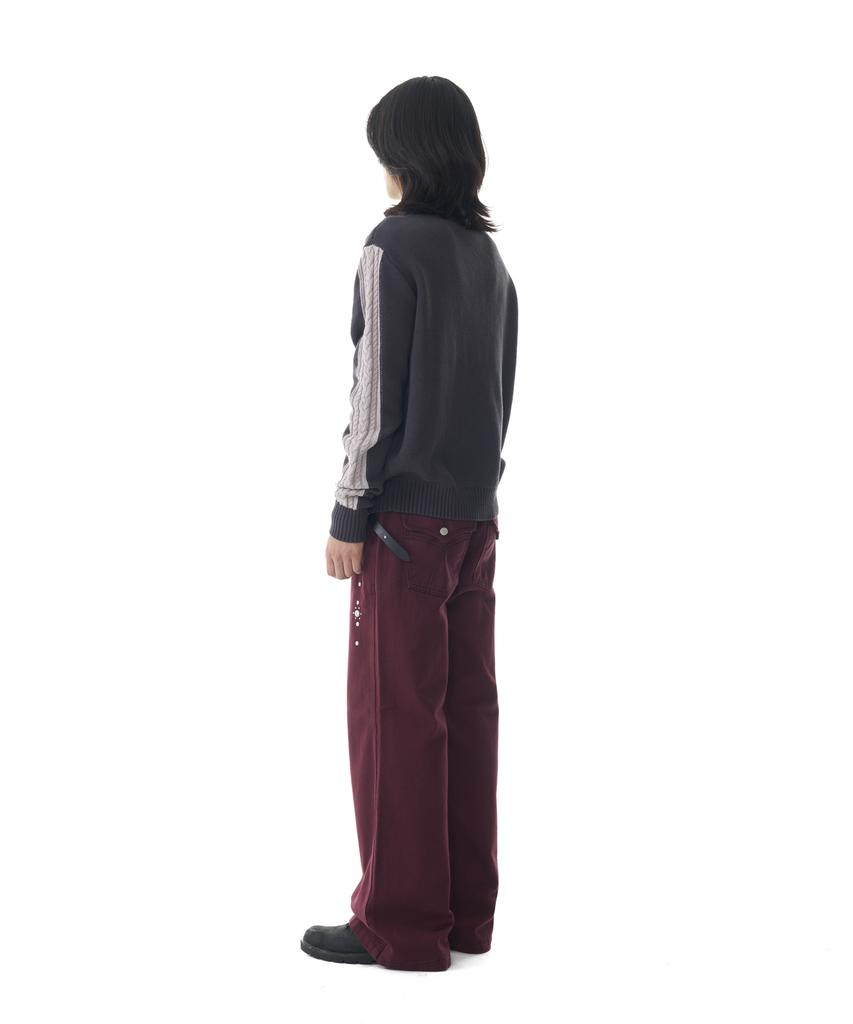 Aakam Sun Jacquard Zip-Up Sweater (Dark Gray)