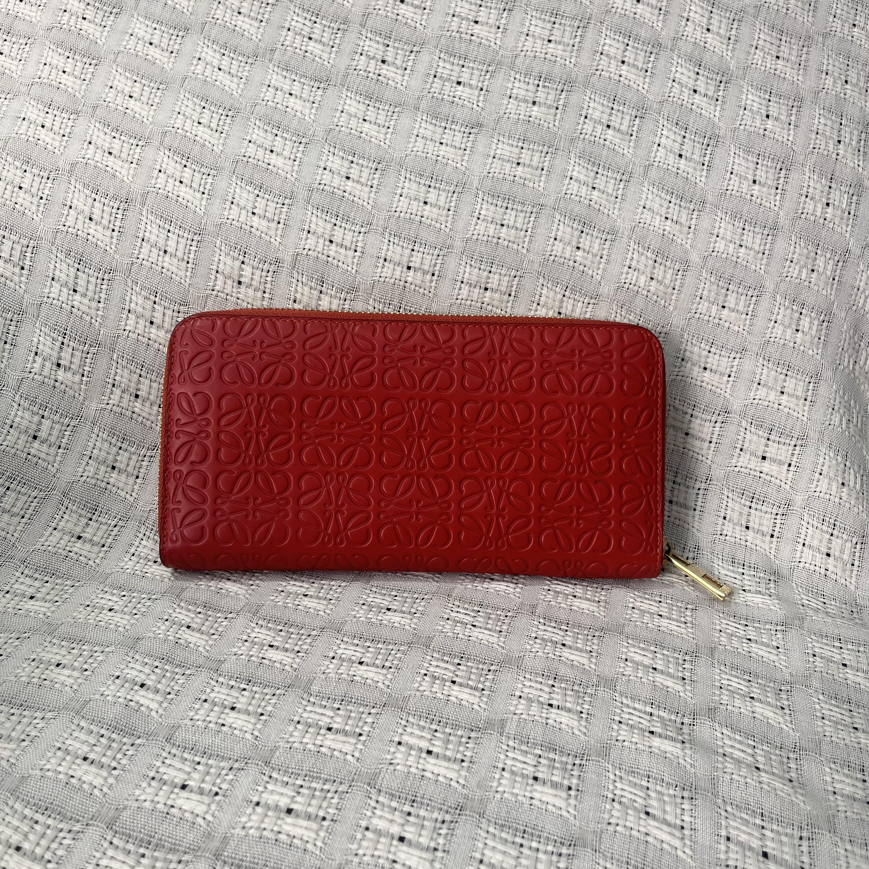 [Pre-Owned] Red Leather Wallet - Excellent #1J4FWS6 ONE SIZE
