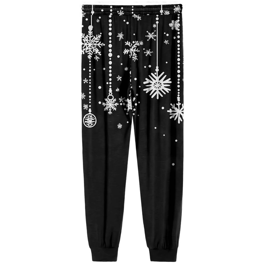 Men's Drawstring Pocket Cuffed Casual Pants Home Sleep Pants