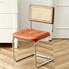 Nordic Style Dining Chair - Artificial Leather Cushion, Electroplated Metal Frame, Comfortable & Durable Chair Dining Room