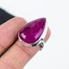 Zierlicher, verstellbarer Ring aus 925er Sterlingsilber mit Kaschmir-Rubin – passend für die US-Größen 6 bis 11 – handgefertigter Boho-Schmuck für Damen und Herren, Wattegeschenke