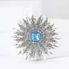 Sparkling Rhinestone Sunflower Lapel Pins for Women Unisex Round Palace Style Party Office Brooch Pins Gifts