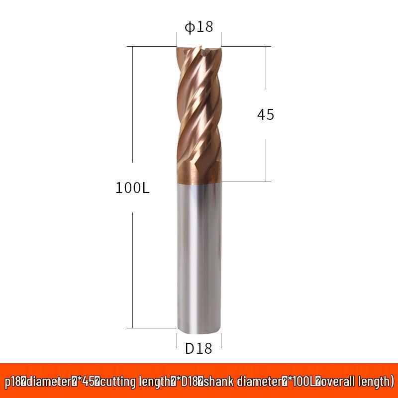 Taiwan 60° Tungsten Carbide 4-Flute Coated End Mill for Steel CNC Machining