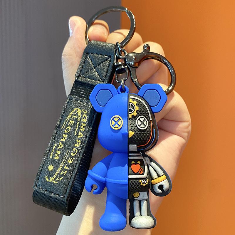 Mechanical Bear Keychain Personalized Men'S Car Key Chain Cartoon Three-Dimensional Doll Creative Fashion Bag Pendant