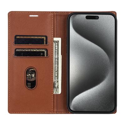 BKS-001 For iPhone 16 Pro Max Case PU Leather Phone Cover Magnetic Closure
