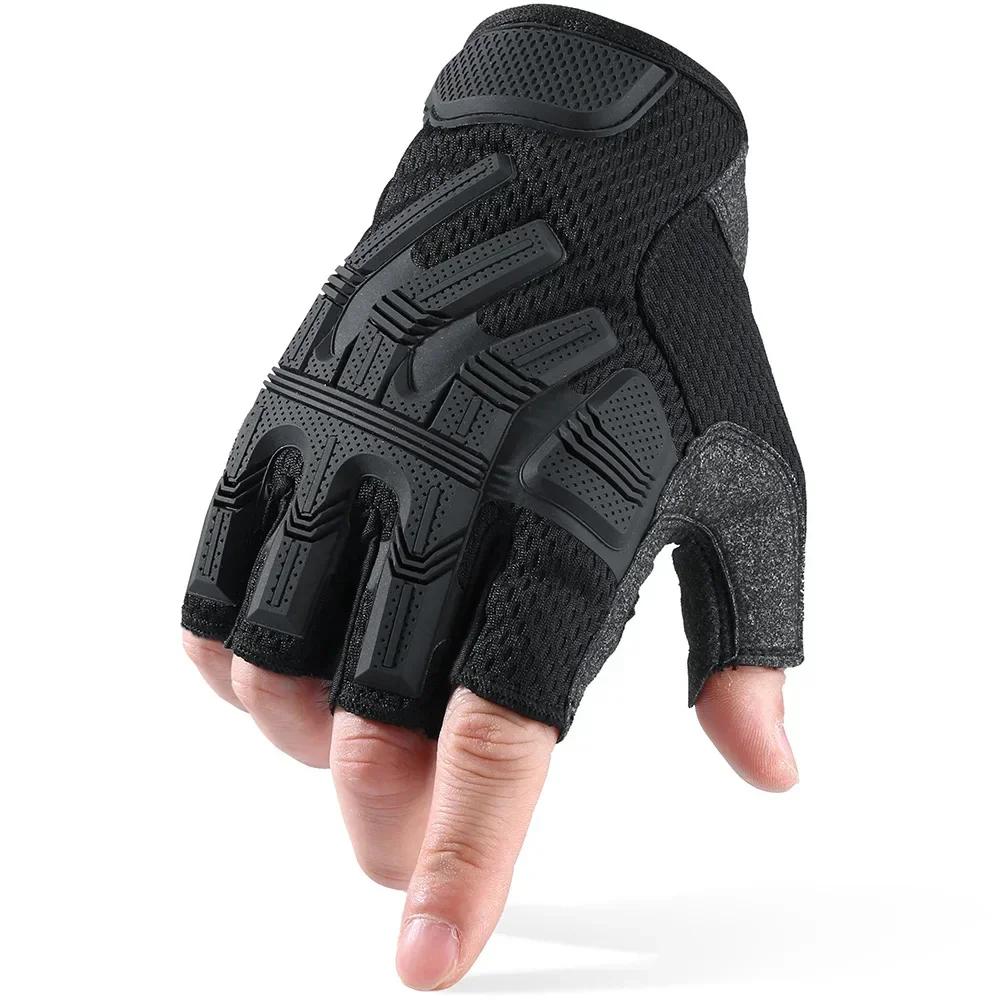 Gants sans doigts Gants demi-doigts Mitaines tactiques respirantes SWAT Airsoft Vélo Extérieur Tir Randonnée Conduite Homme Nouveau