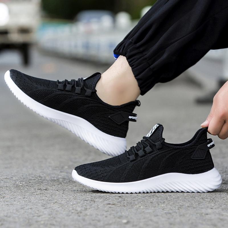 Flyweaving Breathable Lace-up Running Shoes  Spring New Men's Sports Shoes Casual Men's Shoes