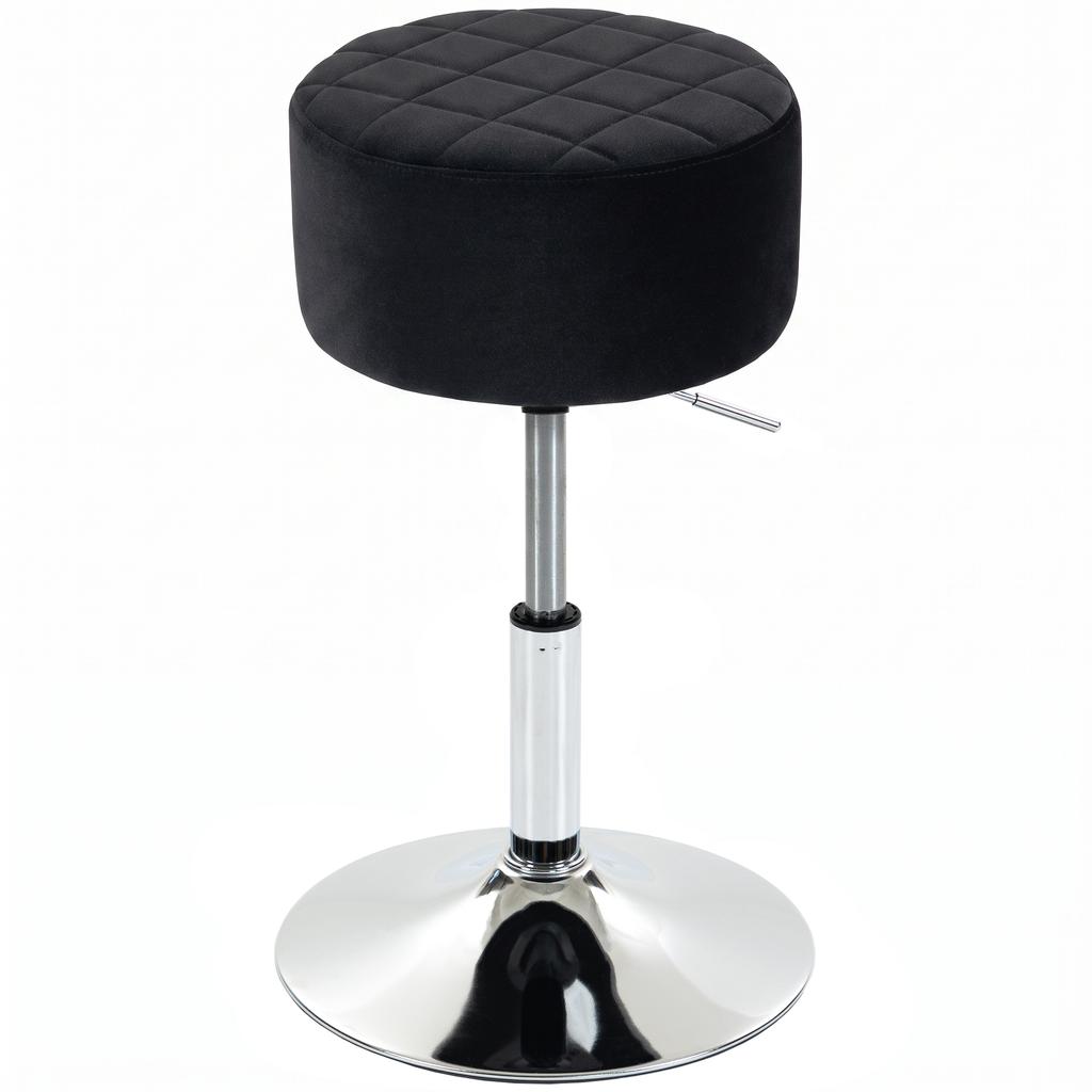 Bar Stool Adjustable Swivel Chair PU Leather Seat 1 Piece, Black