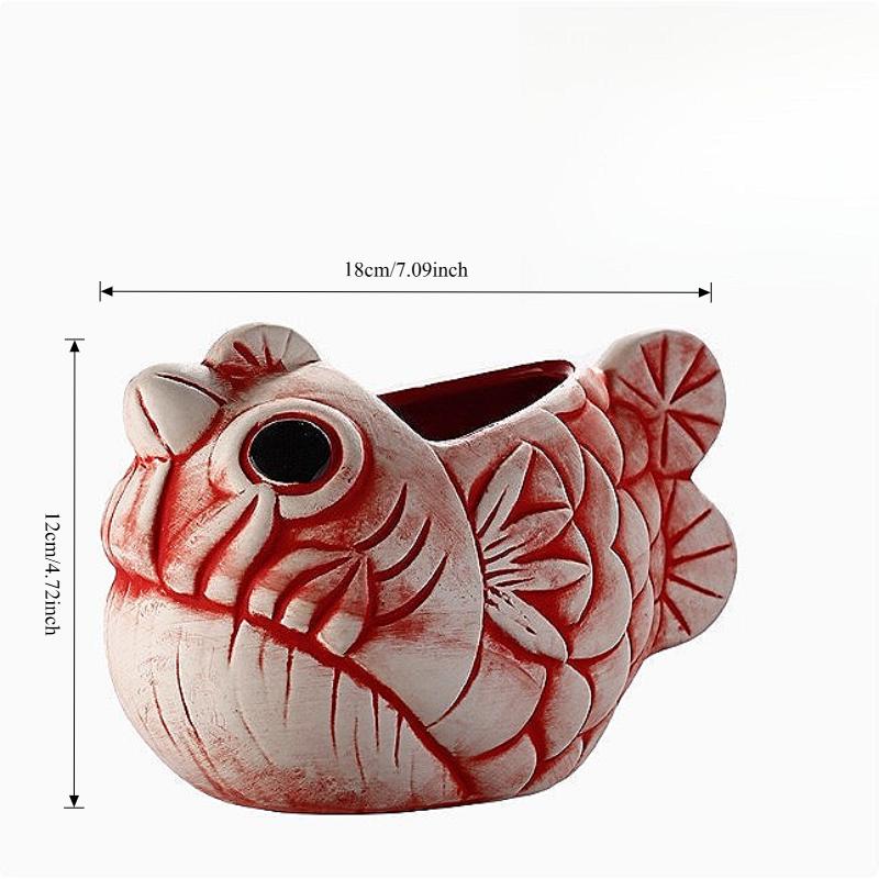 

Cute Lantern Fish Shaped Ornament Figurines Personalized Ceramic Cup Living Room Decoration Tiki Mug Home Decoration Accessories