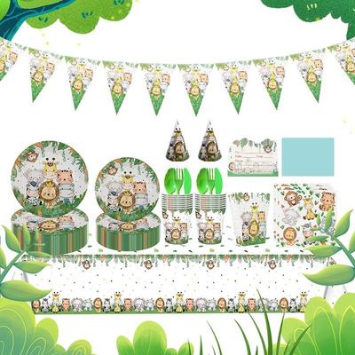 Jungle Animals Birthday Party Decorations & Tableware Set