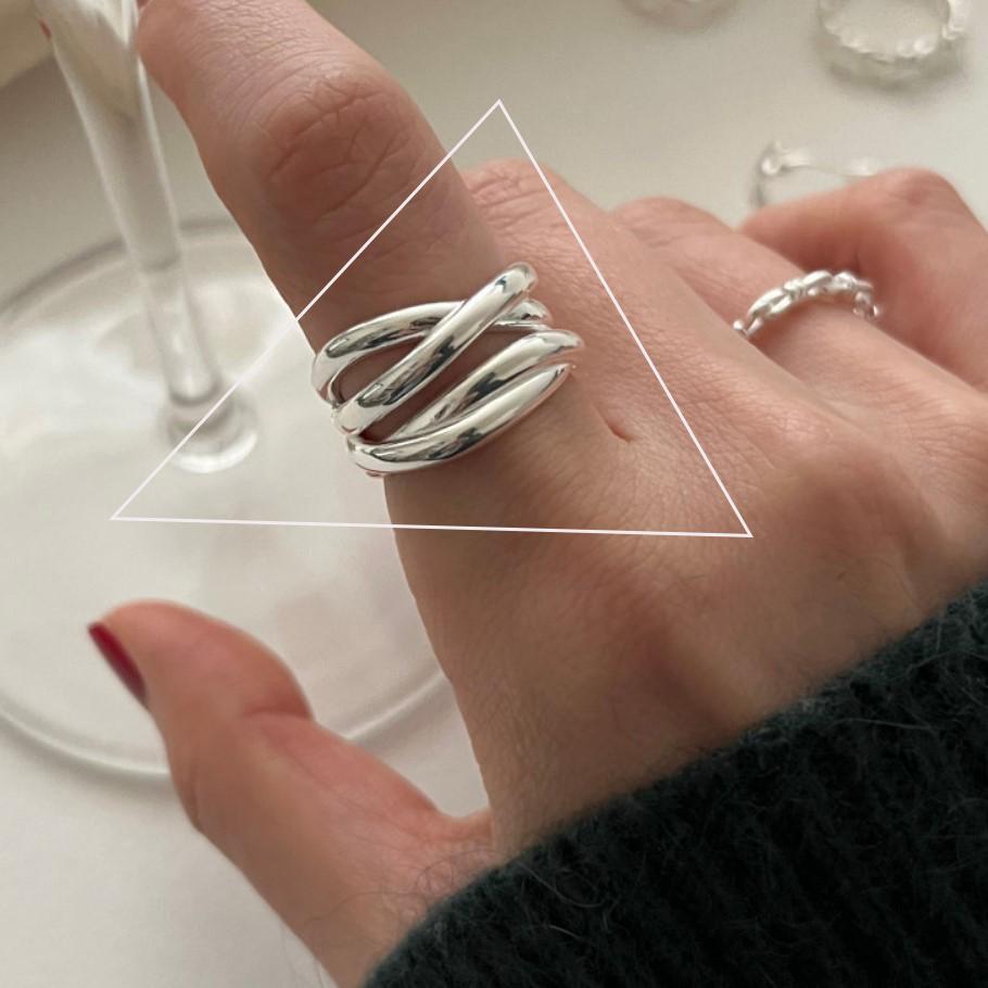 925 Sterling Silver Trend Arched Wide Ring For Female Geometry Punk Design Jewelry Asymmetric Gift Dropshipping