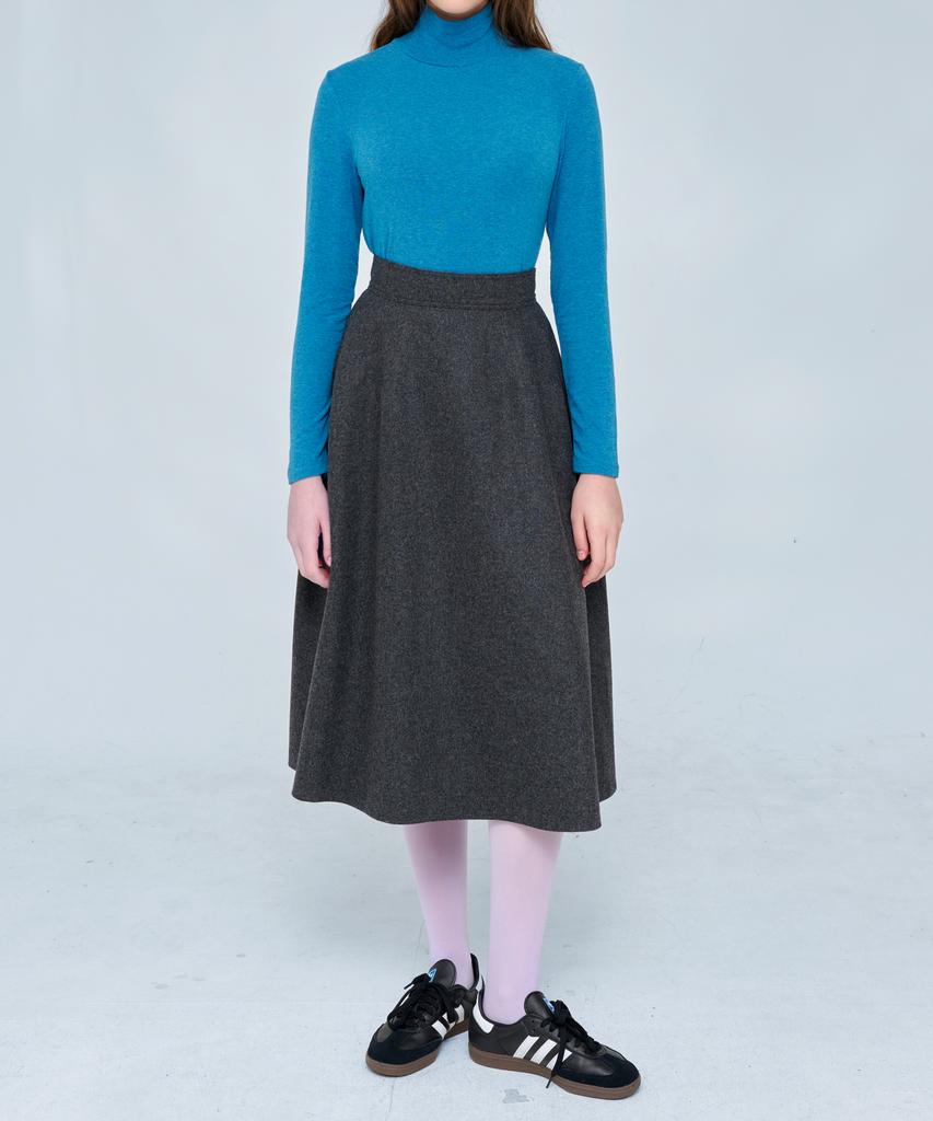 VOYONN Wool Rayon Turtleneck Tee Blue 913-2