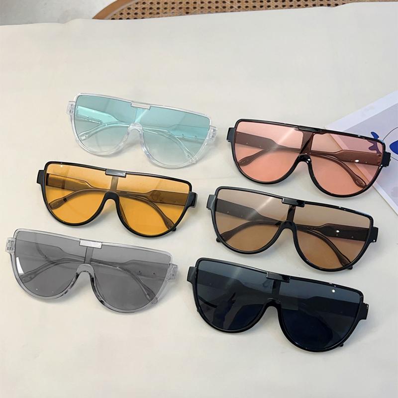 Semi-round Sunglasses Women Fashion Oversized Monoblock Casual Shades Ins Trendy Design Korean Style Outdoor Sun Glasses