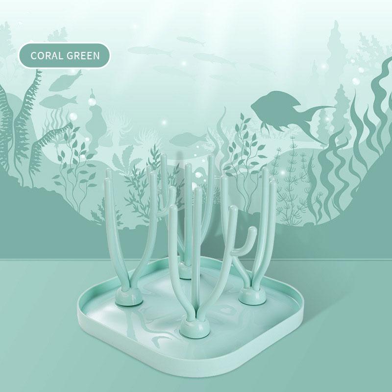 

Подставка для детских бутылочек Складная сушилка для мытья детских бутылочек Сушилка для бутылочек Держатель для соски Съемная полка для хранения сосок зелёный