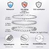 Vnox 3pcs/set Stainless Steel Chain Bracelet Set, Men's Silver Color 21cm Length Link Wristbands, Casual Jewelry Gifts for Men