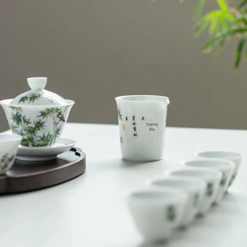 

Tiangong Double Happiness Enamel Ceramic Tea Set