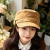 Tooling style retro big head circumference hat equestrian hat women's flat top hat new American newsboy hat trendy navy hat autumn and winter