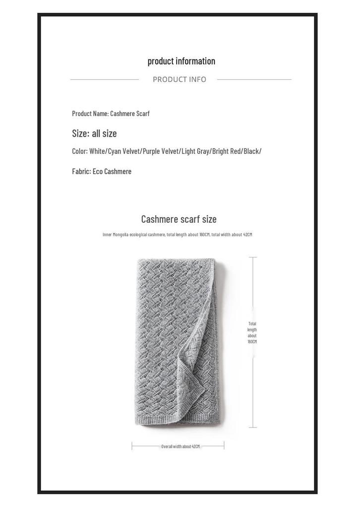 Cashmere Unisex Soft Shawl & Scarf, Medium-Long, Fluffy Knit for Autumn/Winter