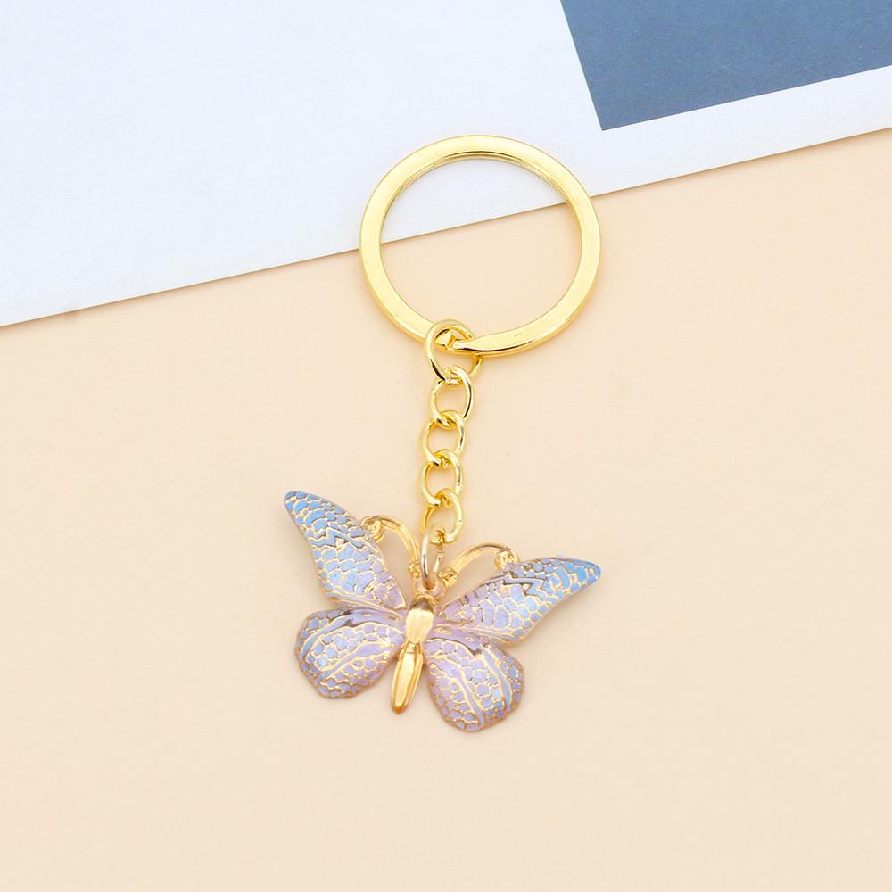 Colorful Butterfly Pendant Keychain and Earphone Bag Ornament for Girls