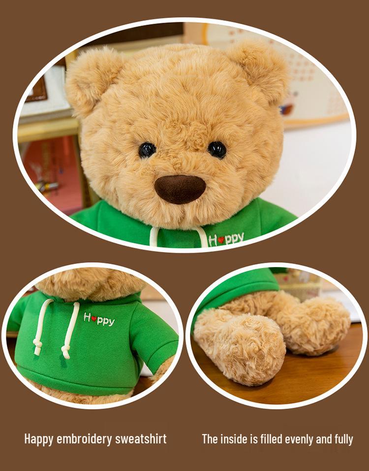 Huggable Teddy Bear Sweatshirt Plush Toy - Cute Stuffed Animal Doll for Kids