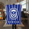 Custom Name Portsmouth FC Flannel Blanket, High quality Comfortable for All Seasons, Home Decor, Warmth and Comfort