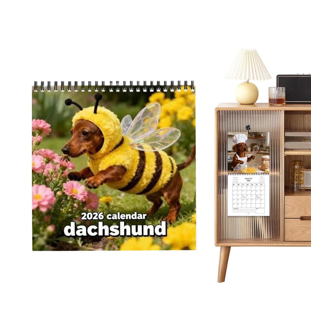 2026 Kalender Taxar 12 Månadsplanerare Schemaläggningsverktyg Hund Månadsväggkalender för Möte Helg Sovrum Vardagsrum