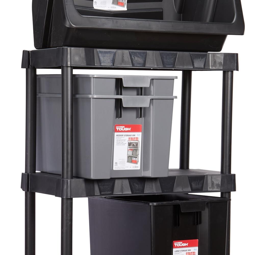 Medium Stackable Plastic Storage Bin Ideal Garage Organization Heavy Duty Nesting Container with Durable Handles Rust Water