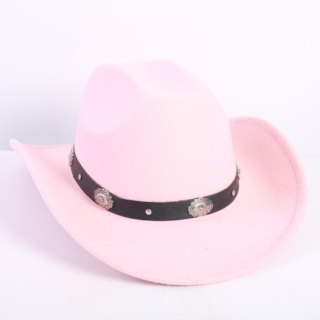 Popular European and American fashion OL style one-word cowboy hat men's and women's high-end top hat jazz hat felt hat