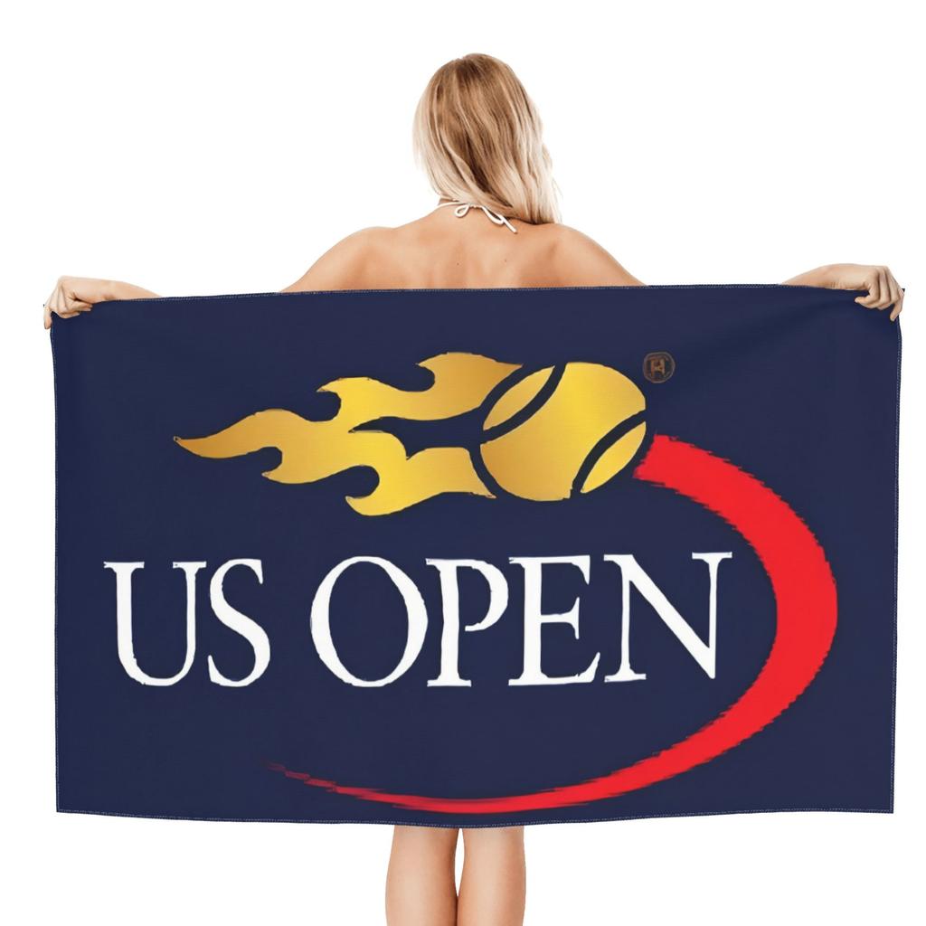 US Open Tennis Flamme Strandtuch Gemustert Sonnenschutz Und Winddicht Geeignet Für Schwimmbad Camping Reise Decke