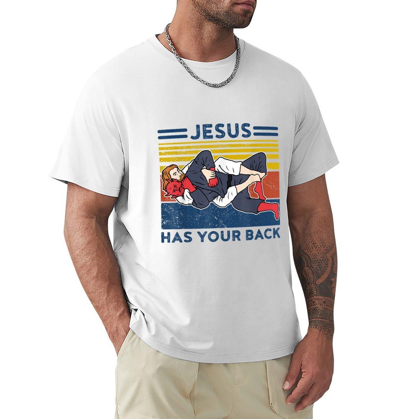 Jiu Jitsu s Jesus Has Your Back Mens BJJ MMA Jujitsu TShirt plain customs anime t shirts t shirts men S