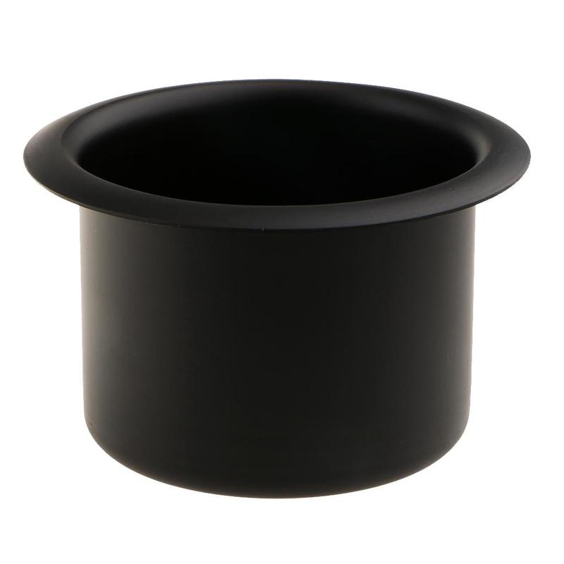 Aluminum Cup Drink Holder for Marine, Boat, RV, Camper, Trailer, Motorhome - Inner Diameter: 80mm/ 3.31inch, Black