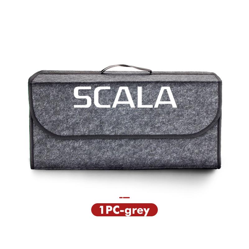 For Skoda Car Logo Trunk Storage Box Large Capacity Tool Organiser Bag Accessories S Kodiaq Octavia 2 3 Yeti Karoq Rapid Fabia