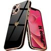 Protective Case - E.F.CONNECTION - Love Heart - Shockproof Soft - Black - Slim and Lightweight