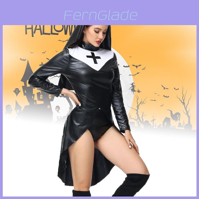 2023 New Halloween Nun Role Play Costume Sexy Nurse Cosplay Stage Performance Outfit Polyester Fabric