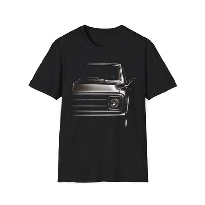 Vintage C10 Pickup T-Shirt – Classic Front End Profile, Retro Black Tee