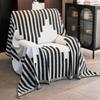 1 Piece of Minimalist Vertical Striped Chenille Anti Cat Scratch Lounge Chair Sofa Cover Sofa Blanket Suitable for Bedrooms, Off