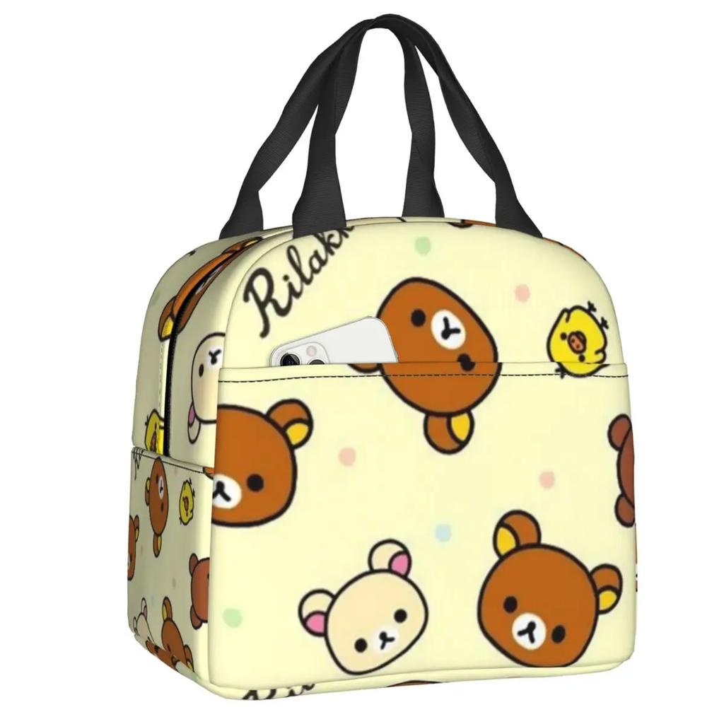 Custom Cute Rilakkuma Lunch Bag Women Warm Cooler Insulated Lunch Boxes for Student School